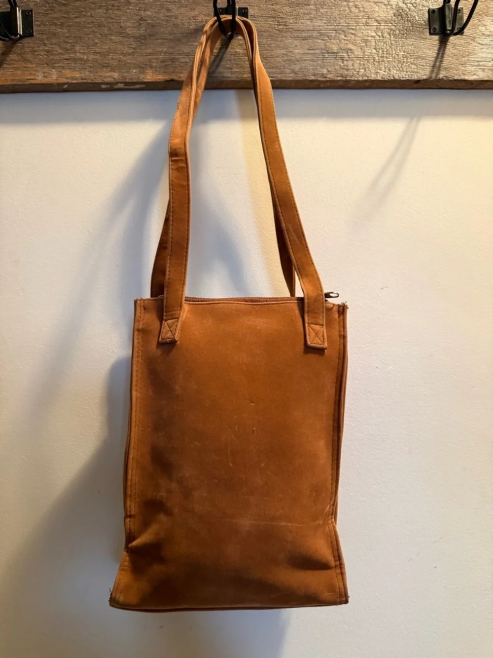 Unbranded Mini Suede Tote In Cognac Color EUC